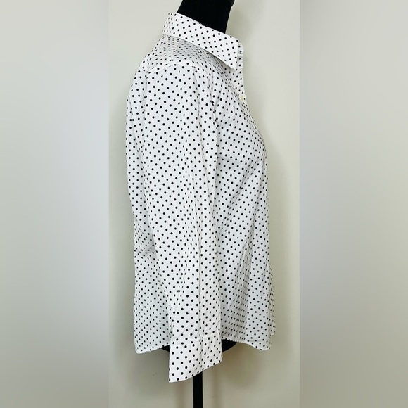 Ralph Lauren button down 3/4 sleeves classic tailored look polka dot shirt med - Picture 3 of 6